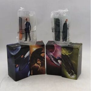Star Trek 2008 Collectible Glasses Set of 4 Kirk Spock Uhura Nero